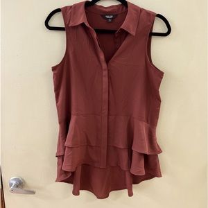 SIMPLY VERA VERAWANG XS WONENS SLEEVELESS BUTTON DOWN BLOUSE